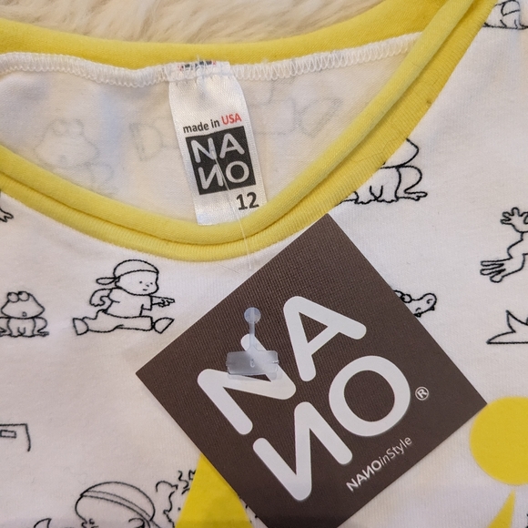 NWT NANO 2-pc Outfit Dragon Fantasy Print Yellow Trim Crown Size Unisex 12m - Picture 6 of 9